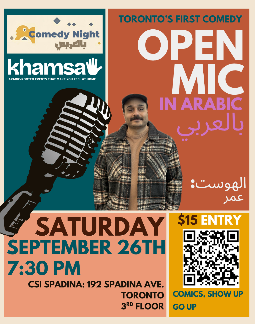 Arabic Comedy Open Mic — Toronto (Comedy Night بالعربي × Khamsa)